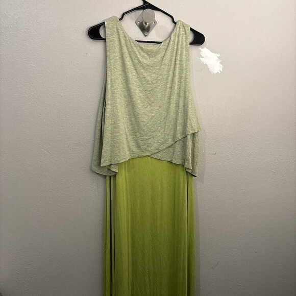 Chelsea & Theodore Two Toned Maxi Dress Size XL Green   Striped Sleeveless New - Picture 8 of 10